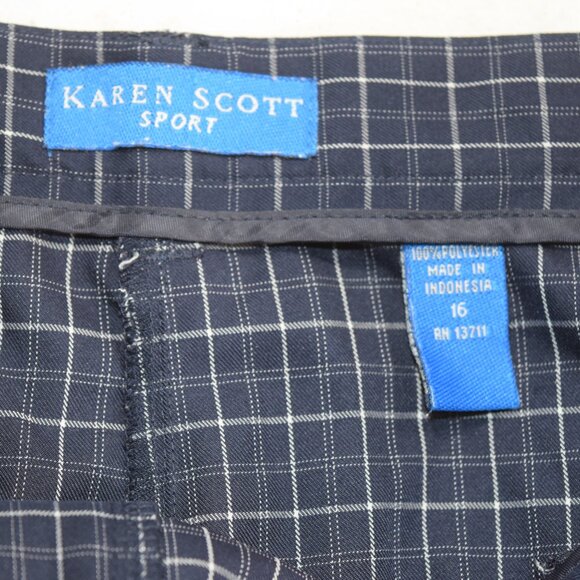 Karen Scott Women's Plus Women's Mid-Rise PullOn Shorts Size 16 Color Blue #0273 - Picture 2 of 5